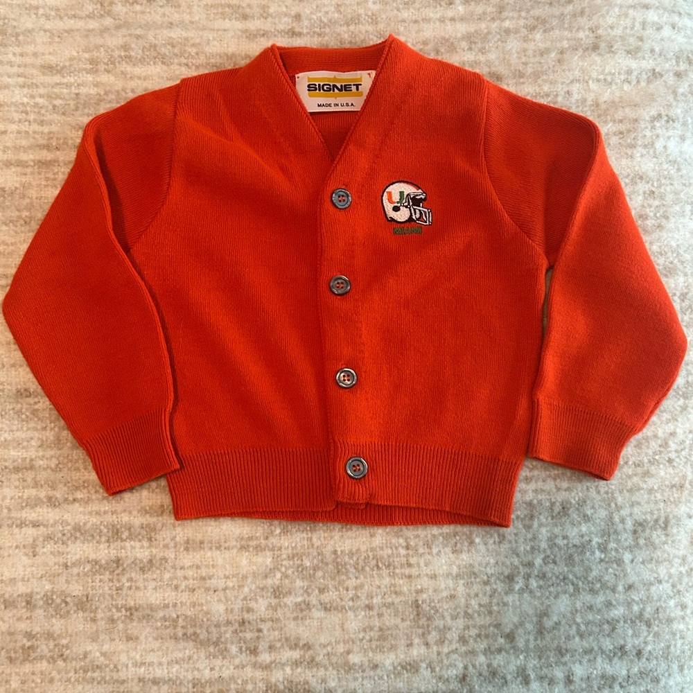 Signet Orange University of Miami Button-Up Cardigan